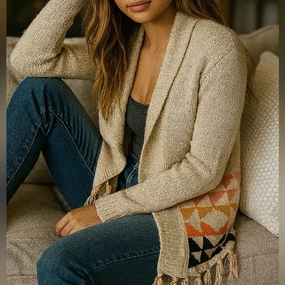 Roxy Cardigan Aztec Pattern - Picture 1 of 5